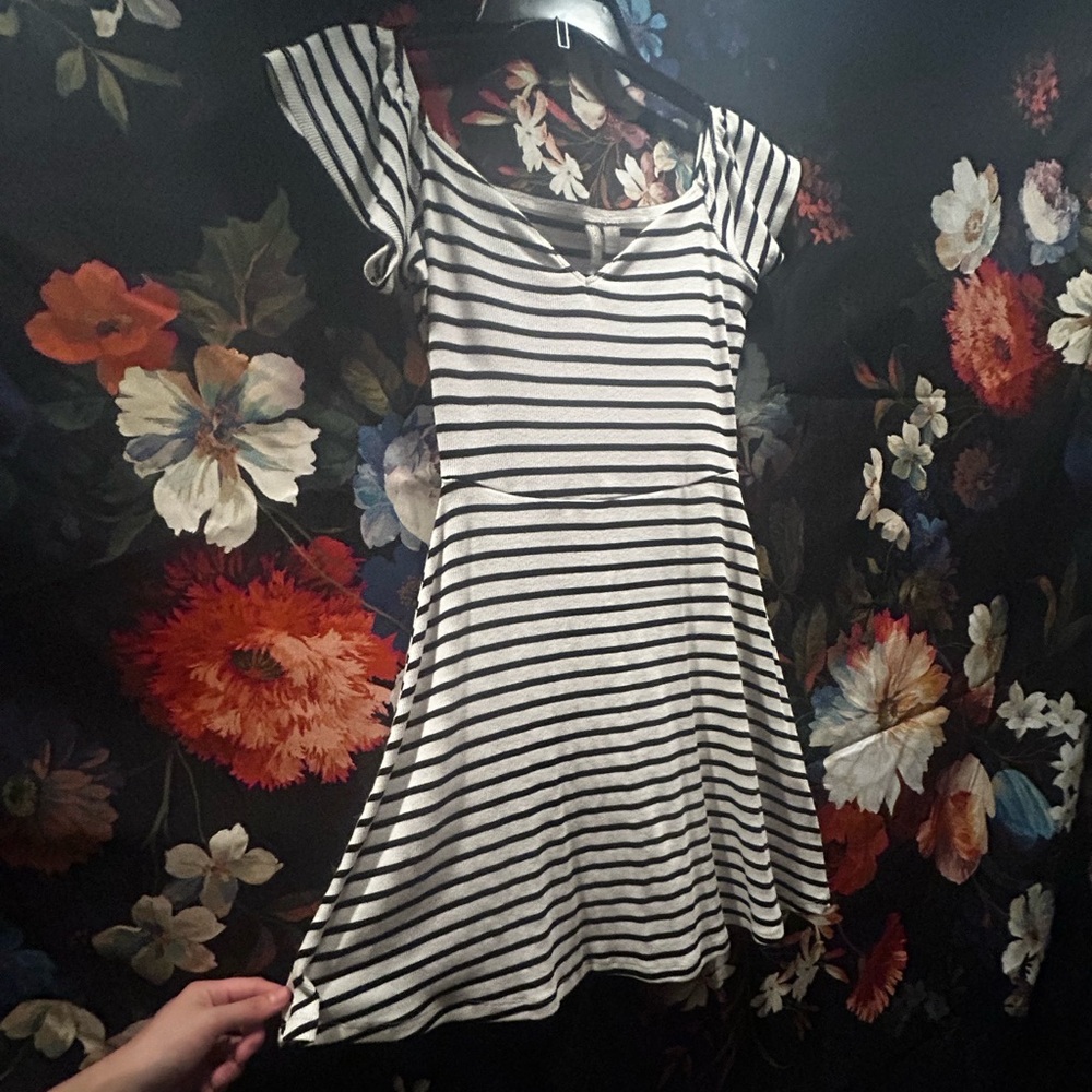 ASOS Black and White Striped Mini Dress